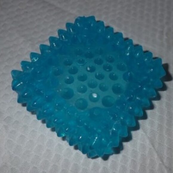 Vintage Blue Square Hobnail Glass/Salt Cellar - set of 2 - Picture 3 of 3